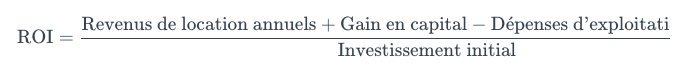 formule rendement investissement ROI