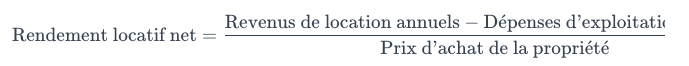 formule rendement locatif net